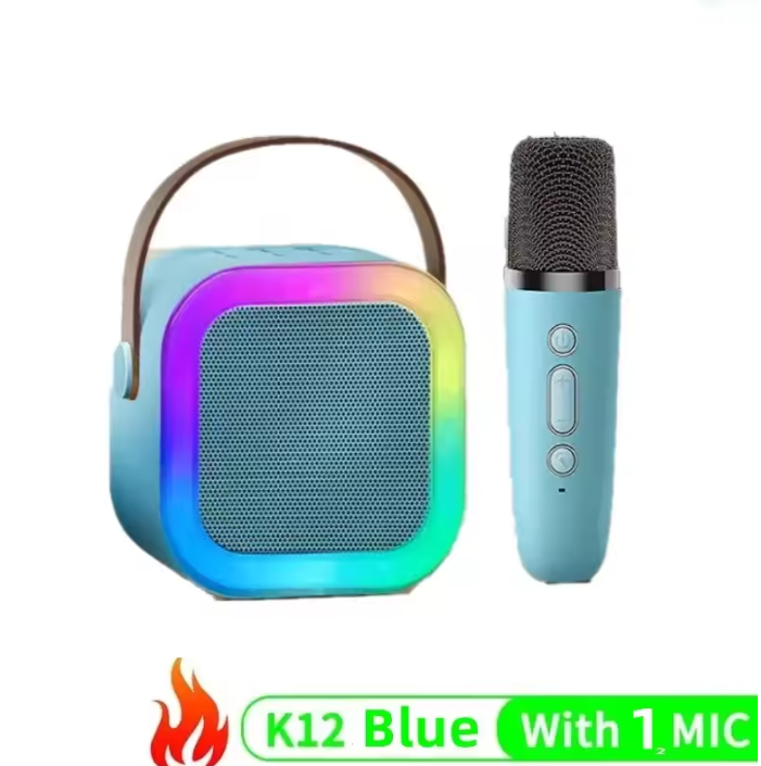 Bluetooth speaker and microphone set Bluetooth K12 Karaoke Machine Portable 5.3 PA Speaker System with Wireless Microphones Home Family Singing Children's Gifts Fast delivery within 1-5 days