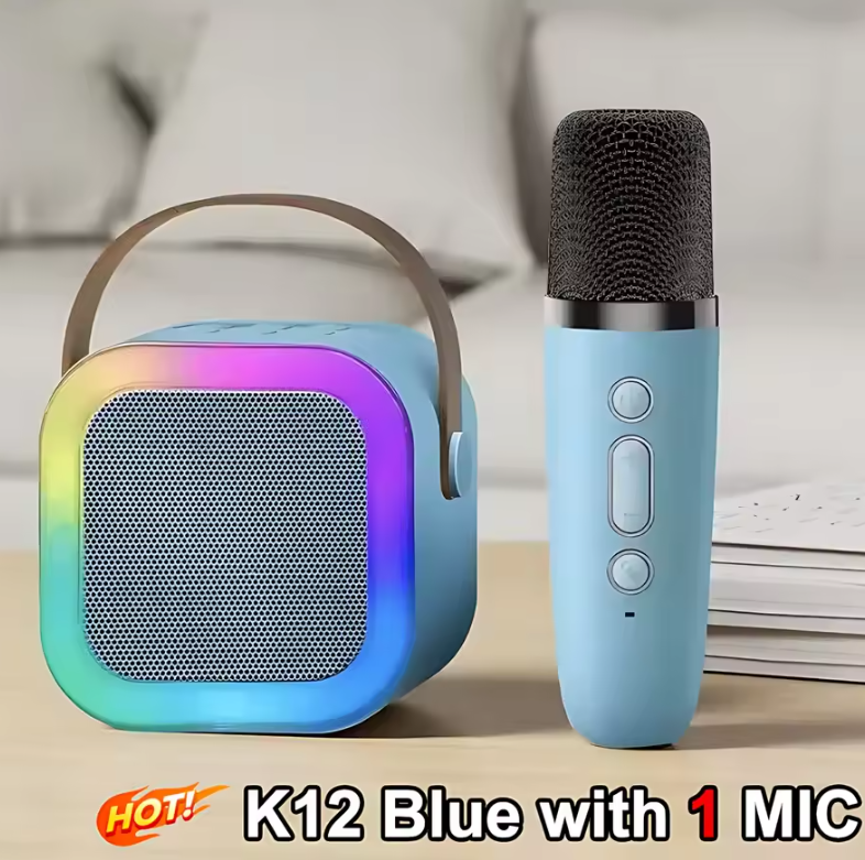 Bluetooth speaker and microphone set Bluetooth K12 Karaoke Machine Portable 5.3 PA Speaker System with Wireless Microphones Home Family Singing Children's Gifts Fast delivery within 1-5 days