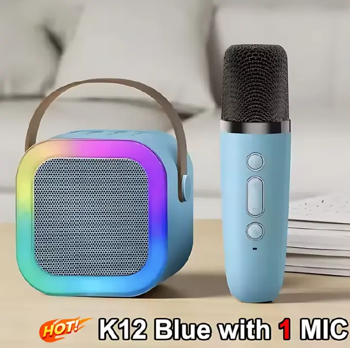 Bluetooth speaker and microphone set Bluetooth K12 Karaoke Machine Portable 5.3 PA Speaker System with Wireless Microphones Home Family Singing Children's Gifts Fast delivery within 1-5 days
