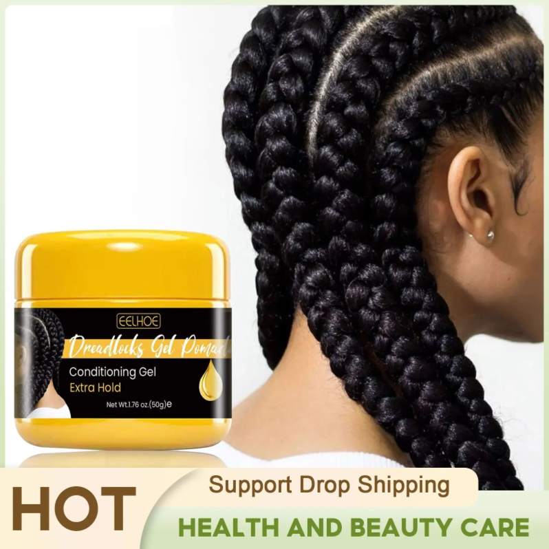 50g Hair Braiding Gel Hair Styling Waxes Cream Long Lasting Twist Strong Hold Smooth Hair Styling Anti-Frizz Edges Braid Wax