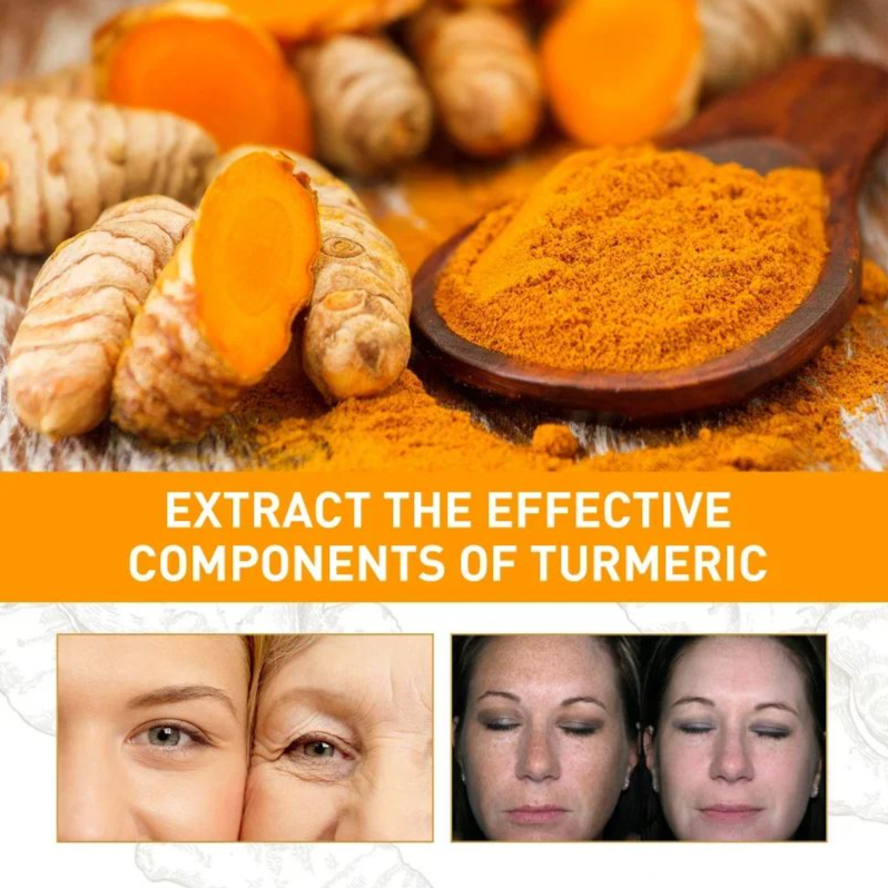 Moisturizing Face Serum Turmeric Essential Oil Lift Brighten Firming Skin Smooth Anti-aging Lighten Spots Face Care Essence