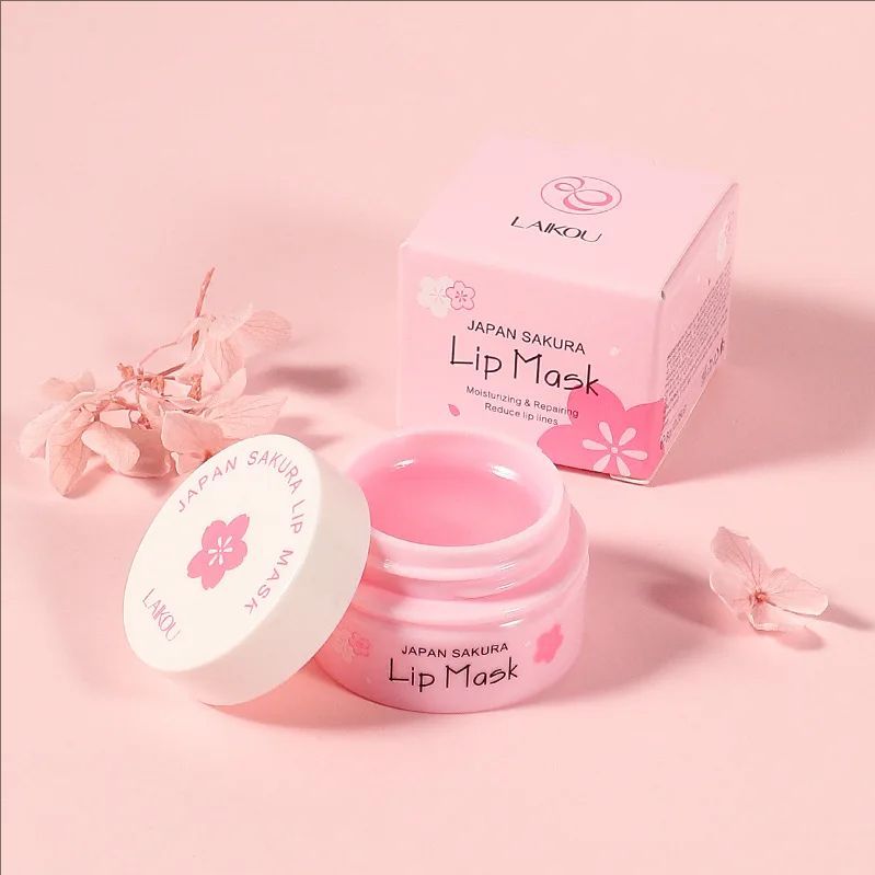 LAIKOU Sakura Lip Serum Lips Mask Anti Dry Crack Peeling Repair Reduce Lip Fine Lines Essence Moisturizing Sakura Beauty Care 8g