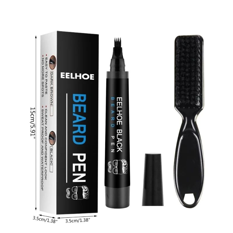D0AB Professional Men Beard Pen Beard Filling Pen Beard Dye Pen Enhance Hair
