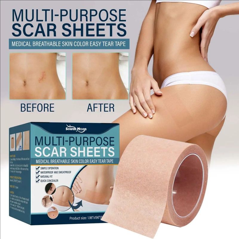 Silicone Scar Sheets Skin Repair Patch Removal Self-adhesive Care Scar Burn Therapy Acne Skin Mark Stretch Patch Tape 1.96x Q9c9