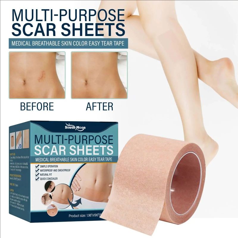 Silicone Scar Sheets Skin Repair Patch Removal Self-adhesive Care Scar Burn Therapy Acne Skin Mark Stretch Patch Tape 1.96x Q9c9