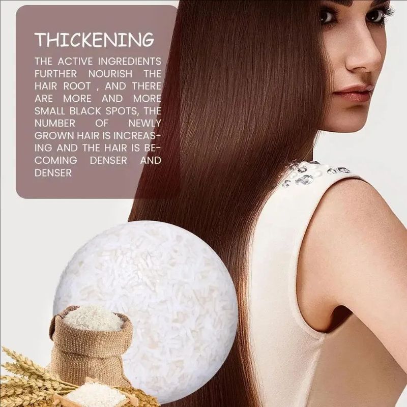 Organic Rice Shampoo Soap Bar Oil Free Conditioning Soap Rice Water Protein Nourishing Anti-loss Hair Hair Growth Soap Bar