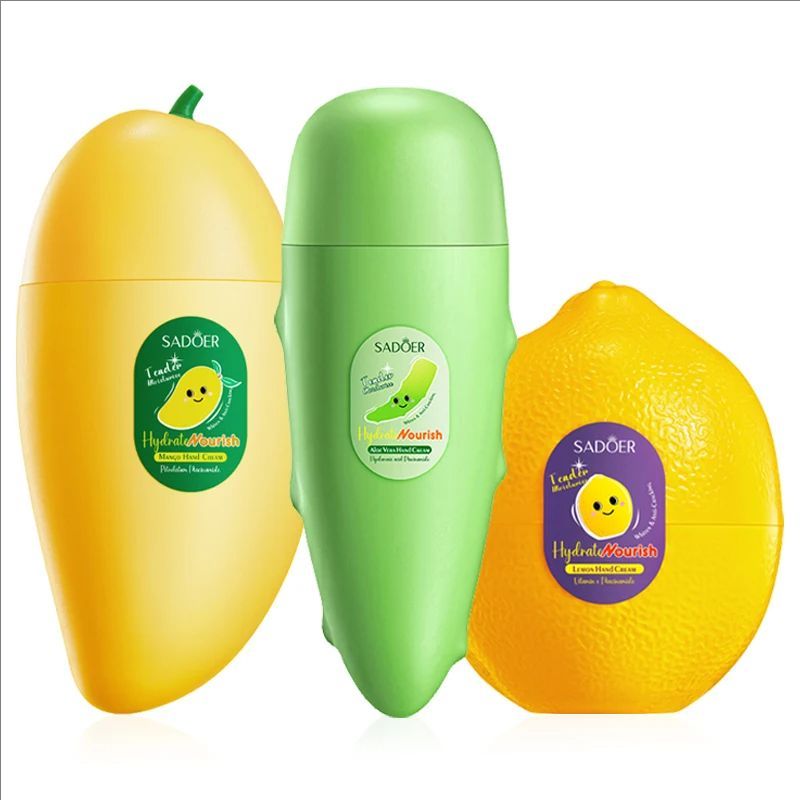Mango Peach Aloe Vera Lemon Fruit Shape Hand Cream Moisturizing Brightening Repairing Hand Creams For Hands Skin Care