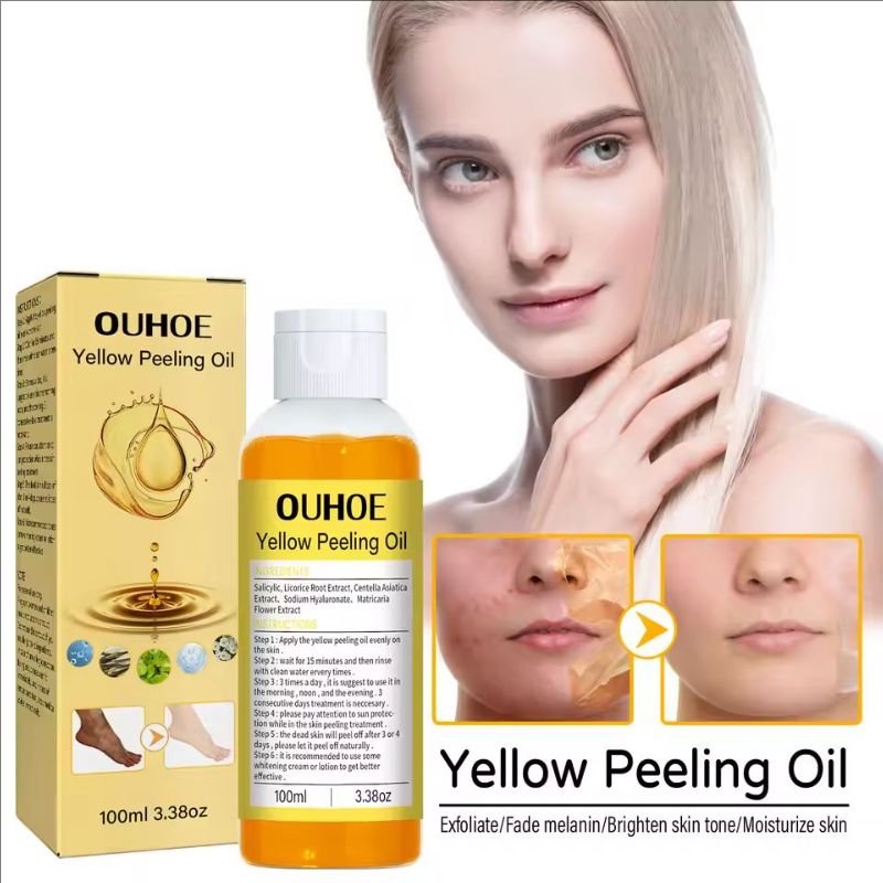 Natural Yellow Peeling Oil Extra Strong Whitening Exfoliating Bleaching Dark Skin Hands Feet Body Care Solution for All Skin
