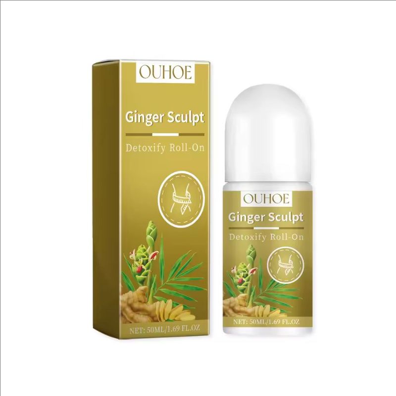 Ginger Sculpt Detoxify Roll-on Ginger Extract Increase Metabolism Promote Fat Burning Moisturizing Skin Care Body Ball Massage
