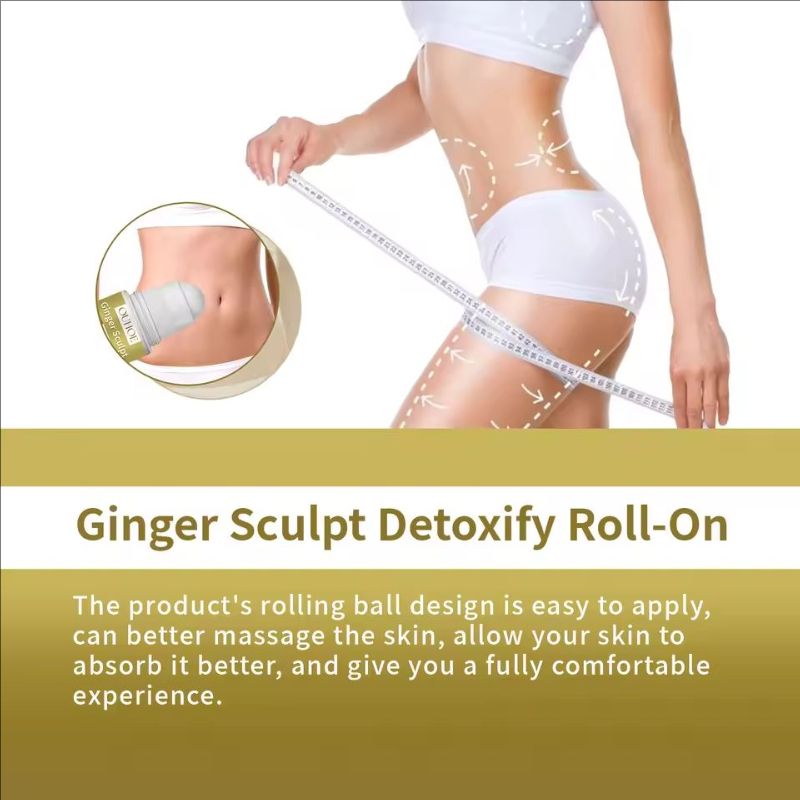 Ginger Sculpt Detoxify Roll-on Ginger Extract Increase Metabolism Promote Fat Burning Moisturizing Skin Care Body Ball Massage