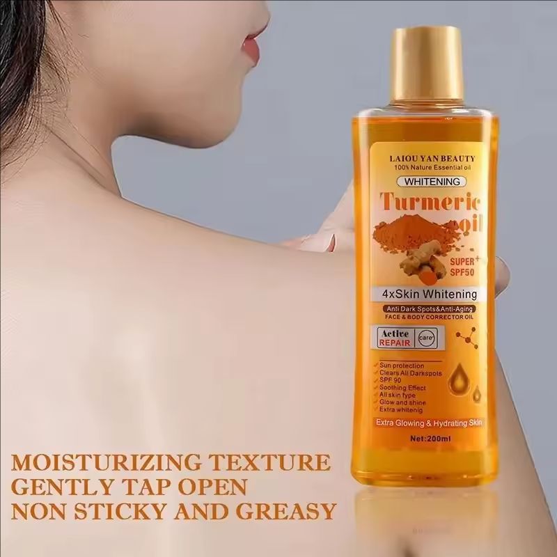 200ml Turmeric Essential Oil Ginger Deep Hydration Moisturizer Nourishing Smoothing Face Serum Oil Moisturizer Skin Care