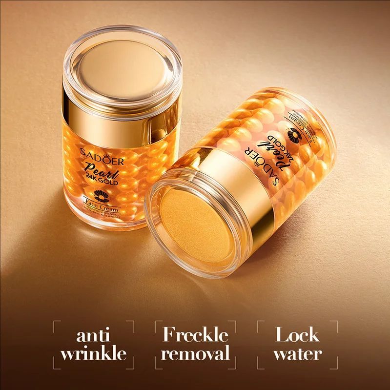 24K Golden Pearl Collagen Face Cream Moisturizing Brightening Hydrating Firming Facial Cream Face Skin Care Products