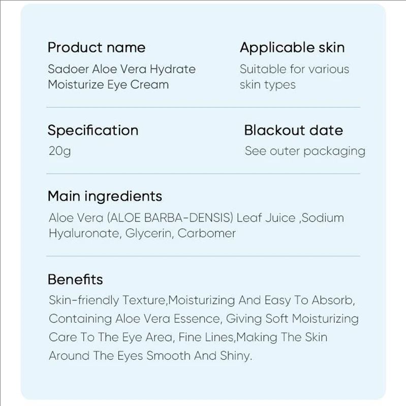 Aloe Vera Eye Cream Anti Dark Circles Eye Bags Moisturizing Firming Smooth Eye Contour Beauty Health Skin Care Cosmetics