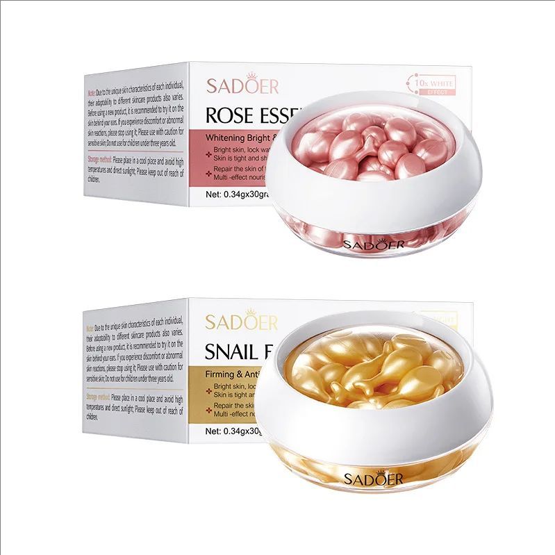 30pcs Rose Sanil Face Serum Capsule Facial Moisturizing Brightening Firming Facial Essence Beauty Face Skin Care Products