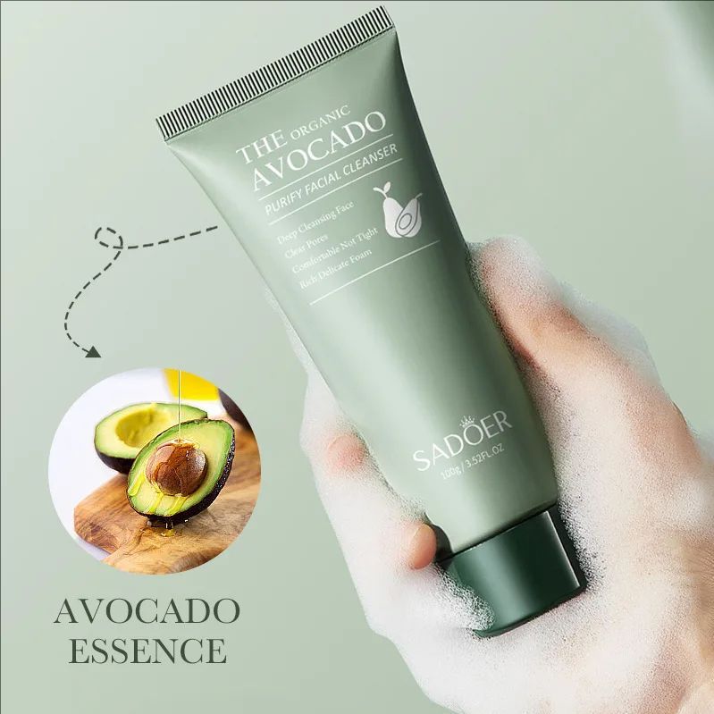 Avocado Facial Cleanser Face Wash Foam Face Cleanser Moisturizing Exfoliating Facial Cleansing Face Skin Care Products