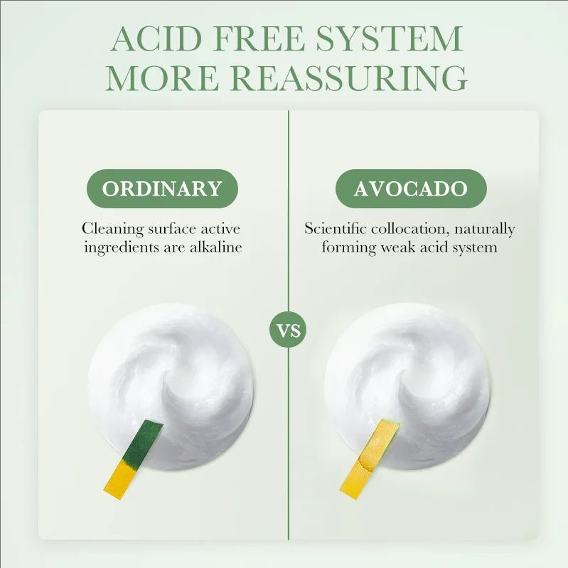 Avocado Facial Cleanser Face Wash Foam Face Cleanser Moisturizing Exfoliating Facial Cleansing Face Skin Care Products