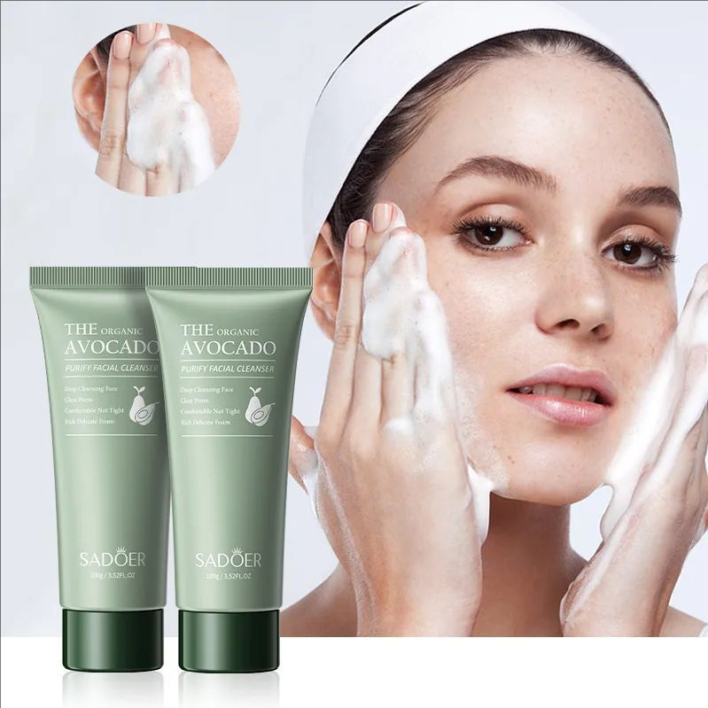 Avocado Facial Cleanser Face Wash Foam Face Cleanser Moisturizing Exfoliating Facial Cleansing Face Skin Care Products