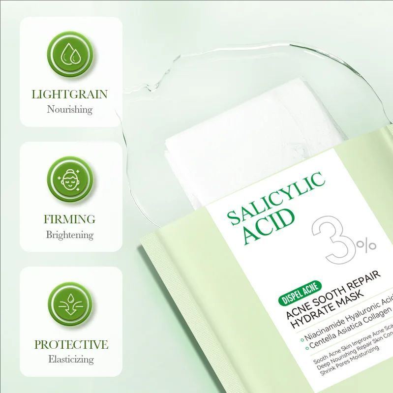 Salicylic Acid Face Mask Moisturizing Nourishing Firming Hydrating Facial Masks Face Sheet Mask Skin Care