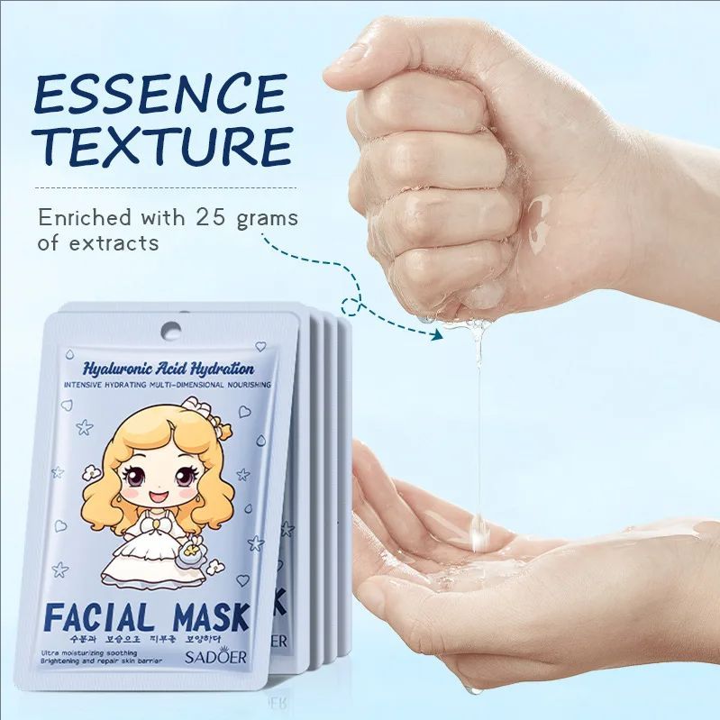 Hyaluronic Acid Collagen Face Mask Facial Skincare Moisturizing Hydrating Facial Masks Korean Skin Care Cosmetics