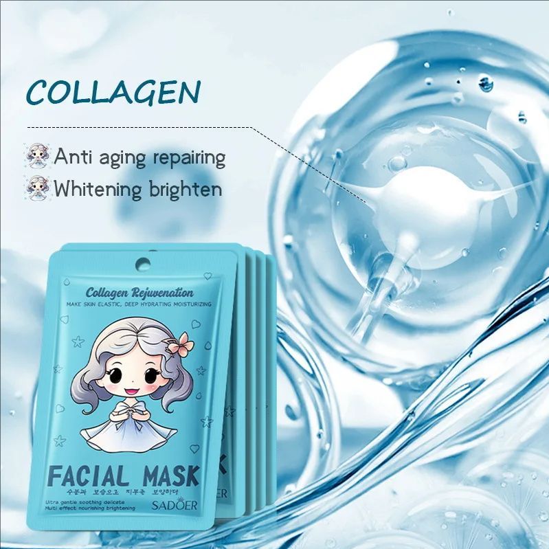 Hyaluronic Acid Collagen Face Mask Facial Skincare Moisturizing Hydrating Facial Masks Korean Skin Care Cosmetics