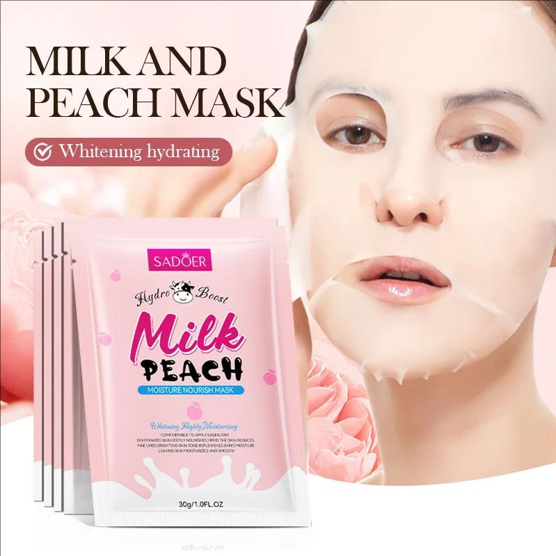 5pcs Milk Fruits Face Mask Moisturizing Brightening Hydrating Masks Avocado Vitamin C Facial Masks Beauty Face Skin Care