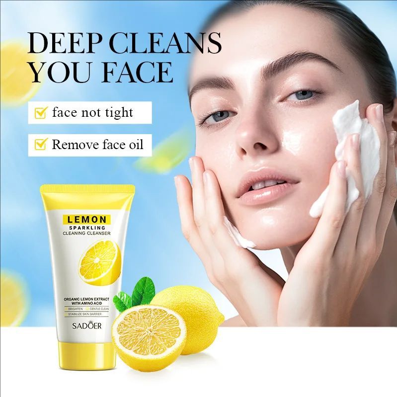 Peach Green Tea Lemon Facial Cleanser Face Wash Foam Face Cleanser Moisturizing Deep Cleansing Facial Skin Care Products