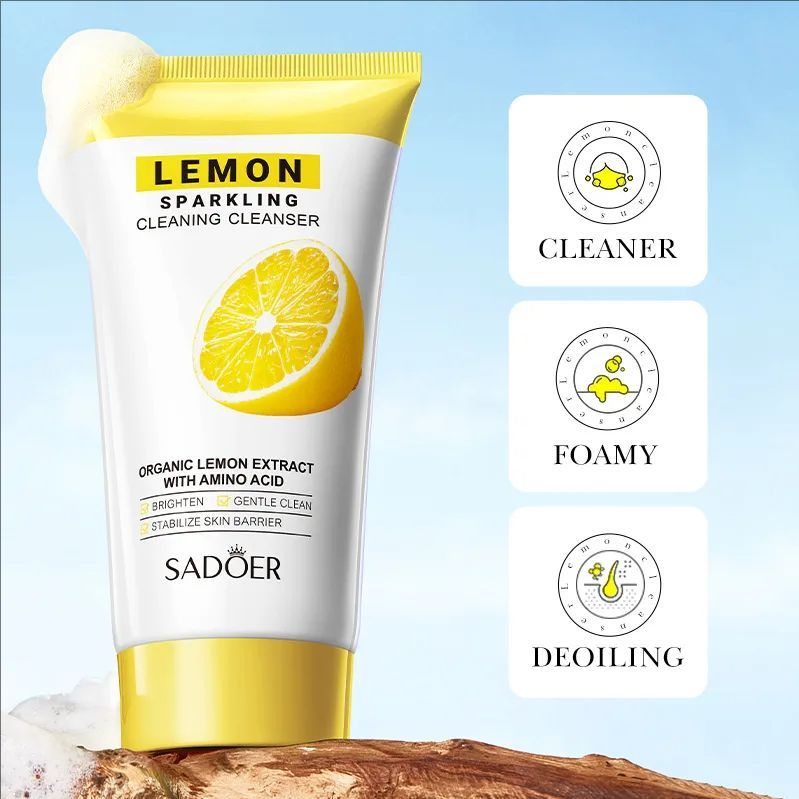 Peach Green Tea Lemon Facial Cleanser Face Wash Foam Face Cleanser Moisturizing Deep Cleansing Facial Skin Care Products