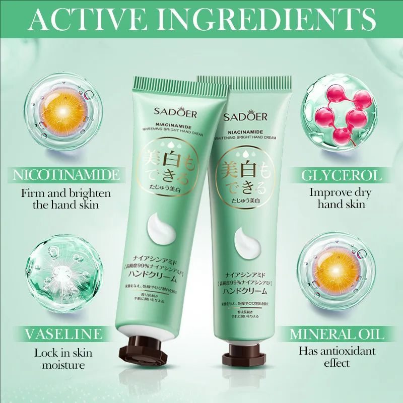Nicotinamide Hand Cream Anti-Drying Crack Moisturizing Brightening Repairing Hand Creams For Hands Skin Care