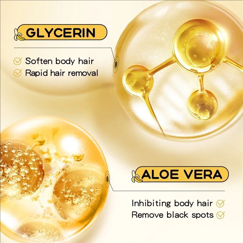 Banana Hair Removal Cream Non Irritating Quick Whole Body Axillary Armpit Arm Leg Privates Hair Remover Remove Creams