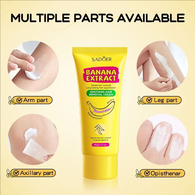 Banana Hair Removal Cream Non Irritating Quick Whole Body Axillary Armpit Arm Leg Privates Hair Remover Remove Creams