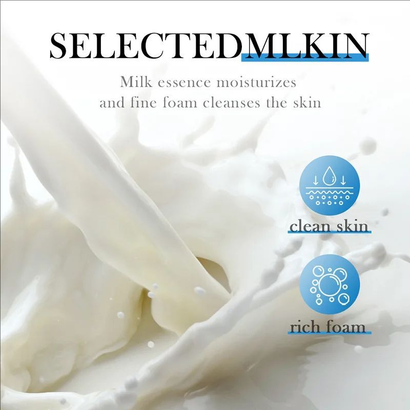 Milk Facial Cleanser Nourishing Moisturizing Skin Brightening Face Wash Foam Face Cleanser Facial Skin Care for Beauty