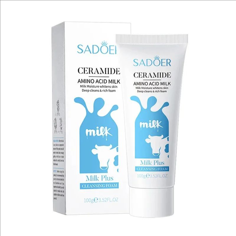 Milk Facial Cleanser Nourishing Moisturizing Skin Brightening Face Wash Foam Face Cleanser Facial Skin Care for Beauty