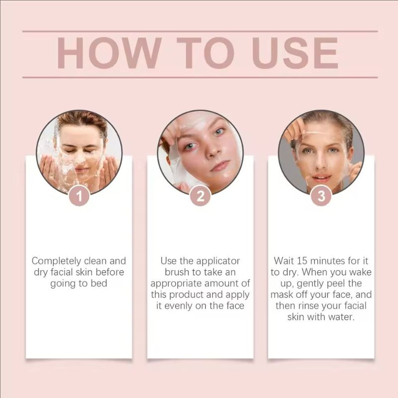 Collagen Overnight Wrapping Peel Off Facial Mask Set Korean Collagen Night Wrapping Mask Deeply Hydrates Night Care Mask Cream