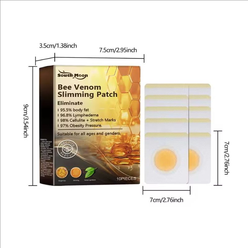10pcs Bee Venom Body Shaping Patch Belly Slimming Weight Loss Detox Abdominal Relieve Stress Muscle Tighten Patches