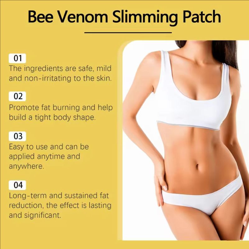 10pcs Bee Venom Body Shaping Patch Belly Slimming Weight Loss Detox Abdominal Relieve Stress Muscle Tighten Patches