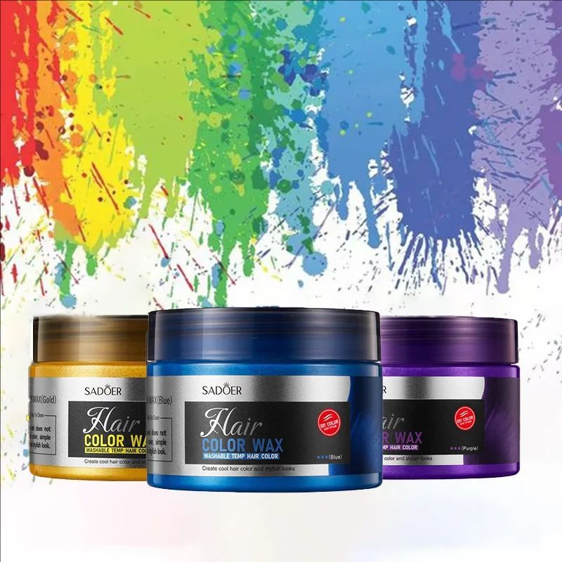 6 Color Temporary Hair Color Wax Unisex One-time Hair Color Gel Molding Paste Dye cream Hair Coloring Styling DIY Mud