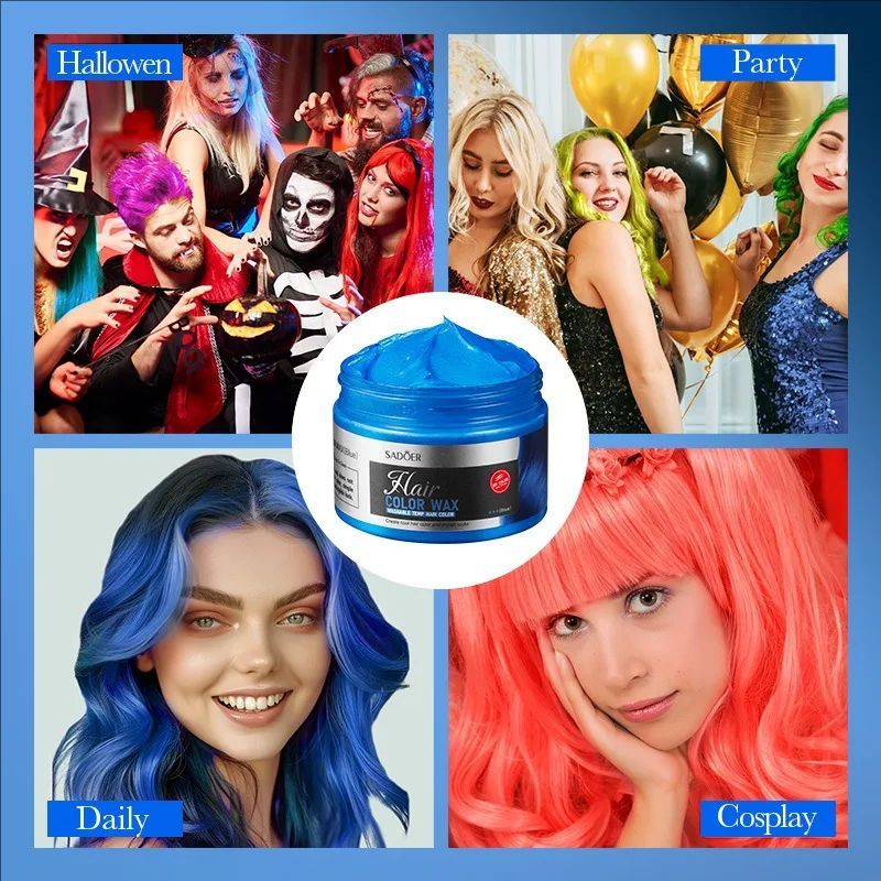 6 Color Temporary Hair Color Wax Unisex One-time Hair Color Gel Molding Paste Dye cream Hair Coloring Styling DIY Mud