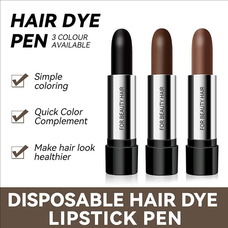 Black Brown One-time Hair Dye Pen Instant Gray Root Coverage Hair Color Cream Stick Penicl Fast Temporary Cover Up White Hair
