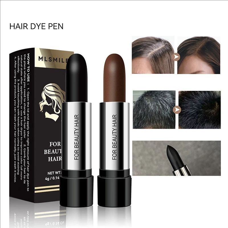 Black Brown One-time Hair Dye Pen Instant Gray Root Coverage Hair Color Cream Stick Penicl Fast Temporary Cover Up White Hair