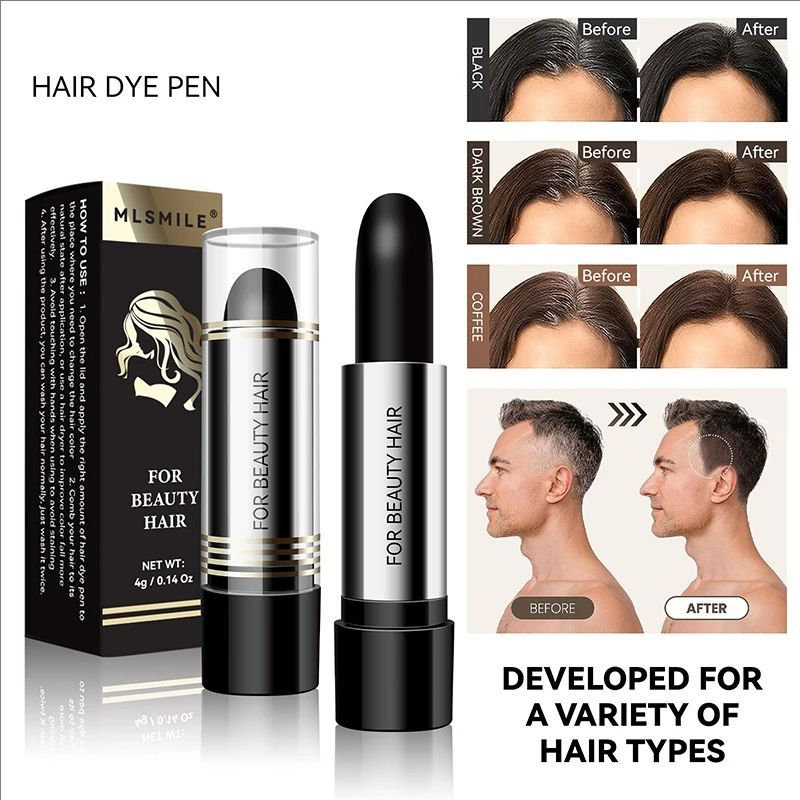 Black Brown One-time Hair Dye Pen Instant Gray Root Coverage Hair Color Cream Stick Penicl Fast Temporary Cover Up White Hair
