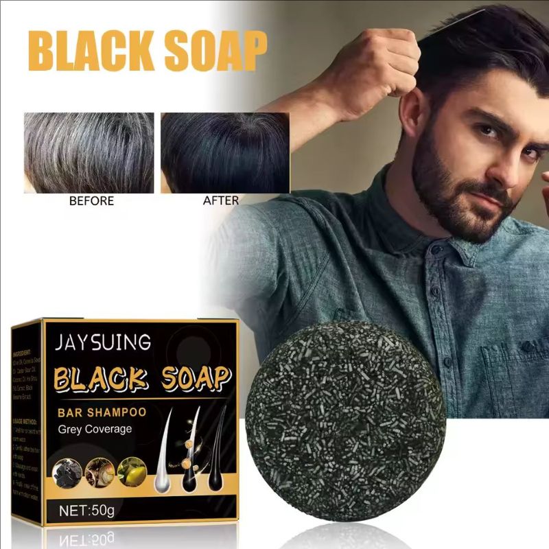 High Quality Black Soap Restores Hair Natural Color Dense Nourish Hair Care Clean Scalp Soft Hair Strong Hair Shampoo Soap