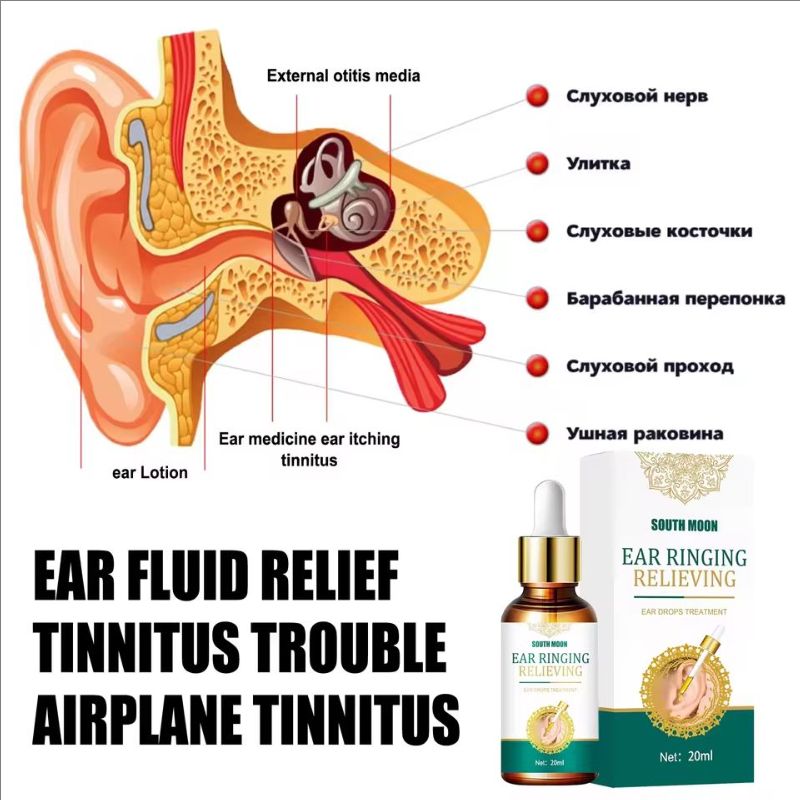 Ear Drops for Tinnitus Ear Ringing Relieving Deafness Ears Swelling Discharge Otitis Media Fluid Health Care 20ml