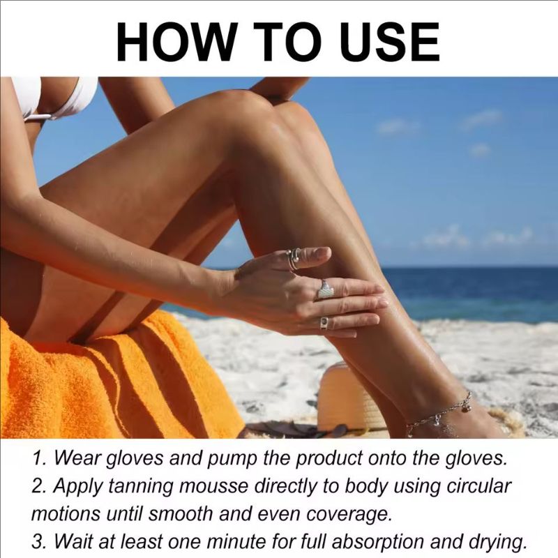 Body Self Tanning Mousse Intensive Brown Boosting Summer Sunscreen Repair Sunburn Sunbath Protection Fake Tan Accelerator Spray