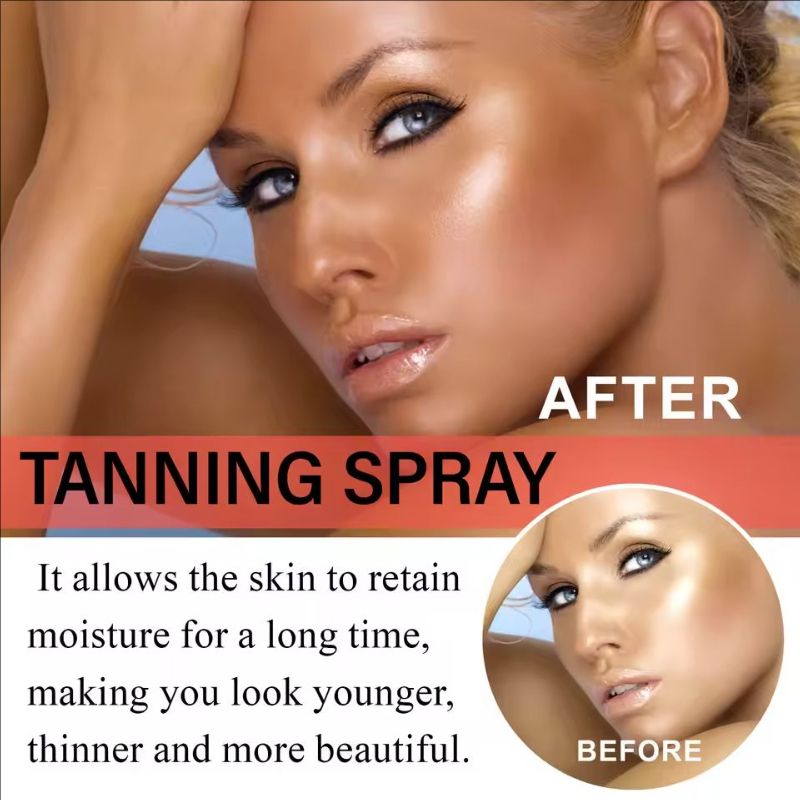 Body Self Tanning Mousse Intensive Brown Boosting Summer Sunscreen Repair Sunburn Sunbath Protection Fake Tan Accelerator Spray