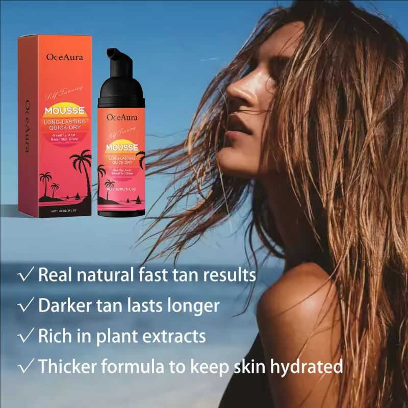 Body Self Tanning Mousse Intensive Brown Boosting Summer Sunscreen Repair Sunburn Sunbath Protection Fake Tan Accelerator Spray