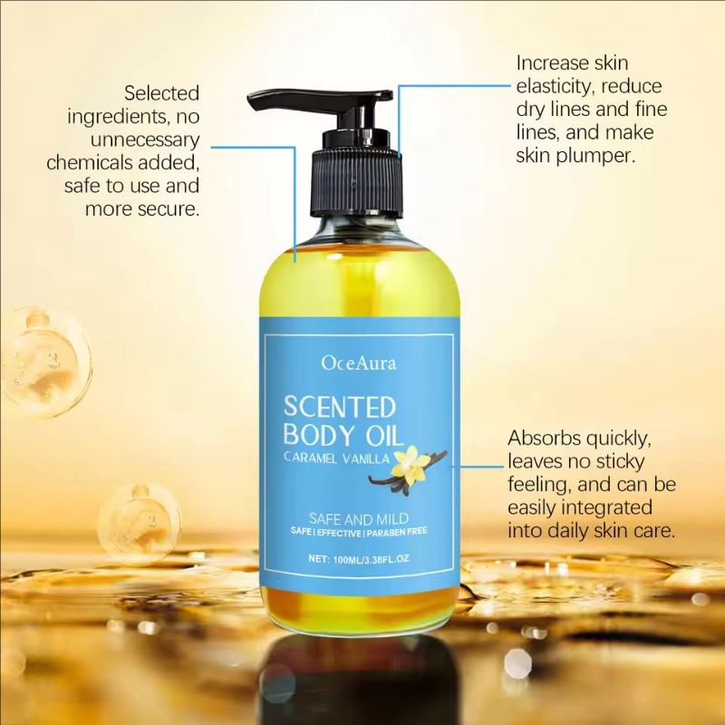 Vanilla Body Massage Oil Improve Moisturizing Relieve Stress Strengthen Nourishing Muscle Relaxing Body SPA Plant Essential Oils