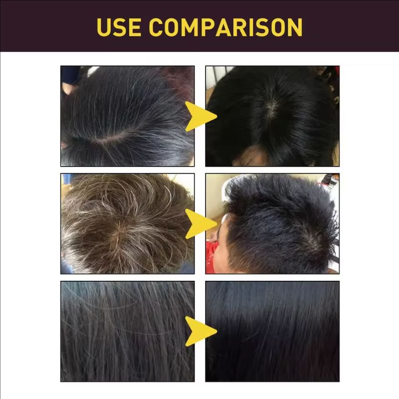 Natural Plant Hair Dye Shampoo 3 in 1 Hair Color Shampoo for Gary Hair Dark Brown Black And Women Men Grey Coverage 100ml