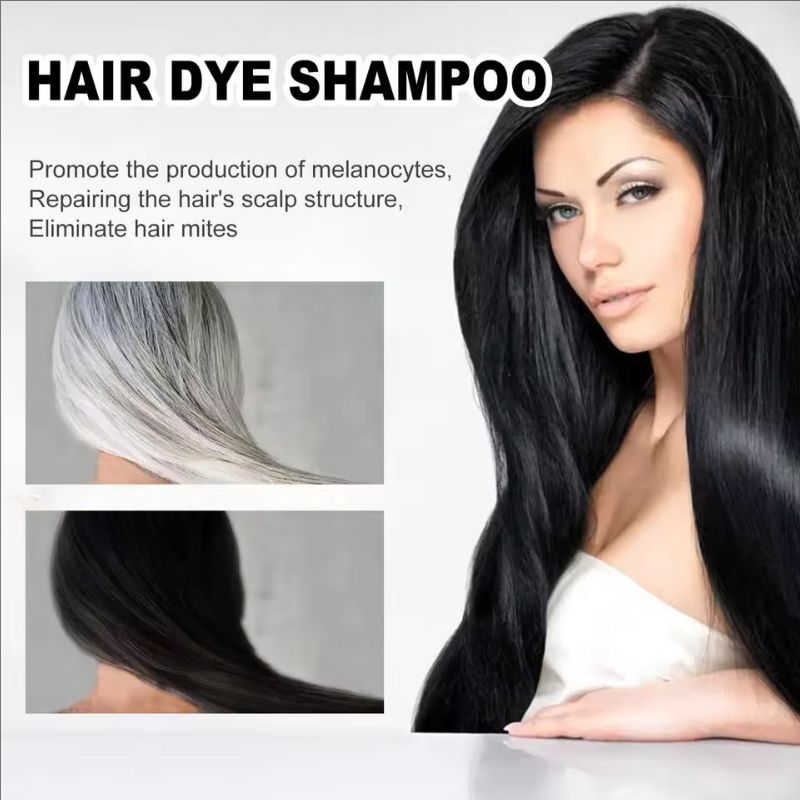 Natural Plant Hair Dye Shampoo 3 in 1 Hair Color Shampoo for Gary Hair Dark Brown Black And Women Men Grey Coverage 100ml