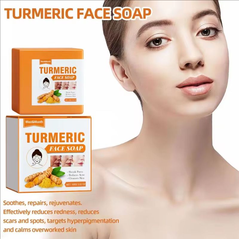 Turmeric Face Soap Cleansing Brightening Remove Melanin Glowing Smooth Moisturizing Lightening Dark Underarm Leg Body Care Care