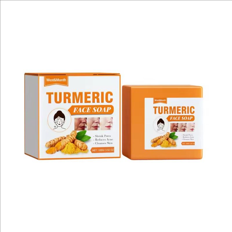 Turmeric Face Soap Cleansing Brightening Remove Melanin Glowing Smooth Moisturizing Lightening Dark Underarm Leg Body Care Care